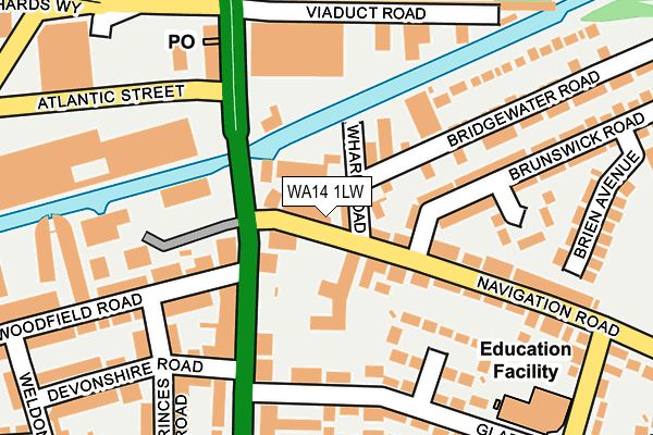 WA14 1LW map - OS OpenMap – Local (Ordnance Survey) WA14 1LW map - OS OpenMap – Local (Ordnance Survey)