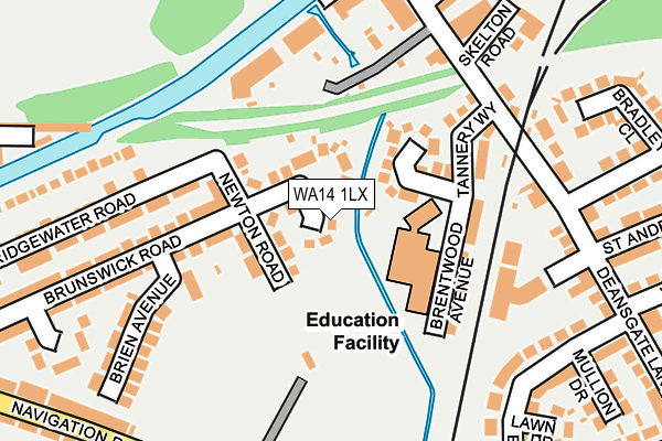 WA14 1LX map - OS OpenMap – Local (Ordnance Survey) WA14 1LX map - OS OpenMap – Local (Ordnance Survey)