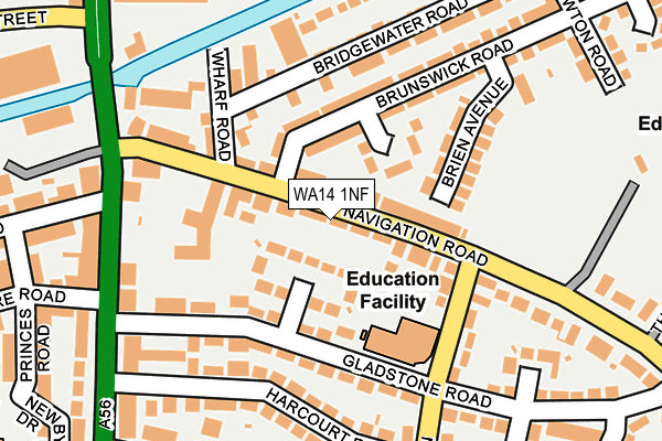 WA14 1NF map - OS OpenMap – Local (Ordnance Survey) WA14 1NF map - OS OpenMap – Local (Ordnance Survey)