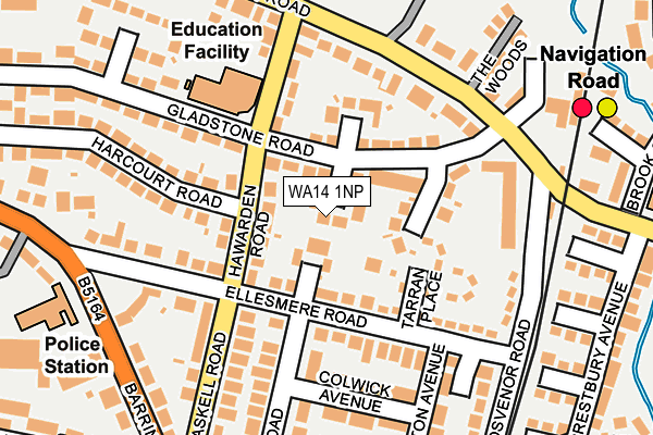 WA14 1NP map - OS OpenMap – Local (Ordnance Survey) WA14 1NP map - OS OpenMap – Local (Ordnance Survey)