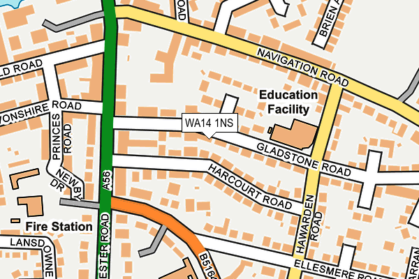 WA14 1NS map - OS OpenMap – Local (Ordnance Survey) WA14 1NS map - OS OpenMap – Local (Ordnance Survey)