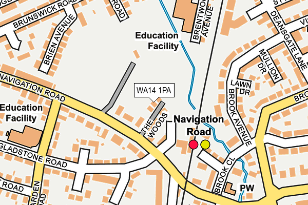 WA14 1PA map - OS OpenMap – Local (Ordnance Survey) WA14 1PA map - OS OpenMap – Local (Ordnance Survey)