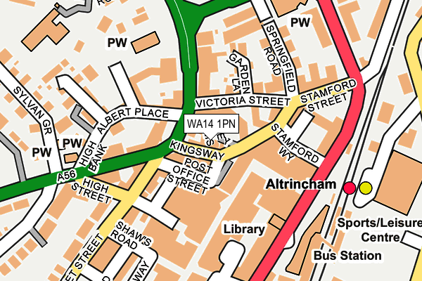 WA14 1PN map - OS OpenMap – Local (Ordnance Survey) WA14 1PN map - OS OpenMap – Local (Ordnance Survey)