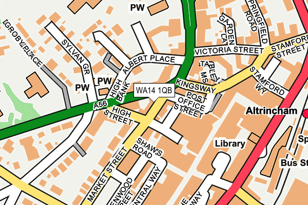 WA14 1QB map - OS OpenMap – Local (Ordnance Survey) WA14 1QB map - OS OpenMap – Local (Ordnance Survey)