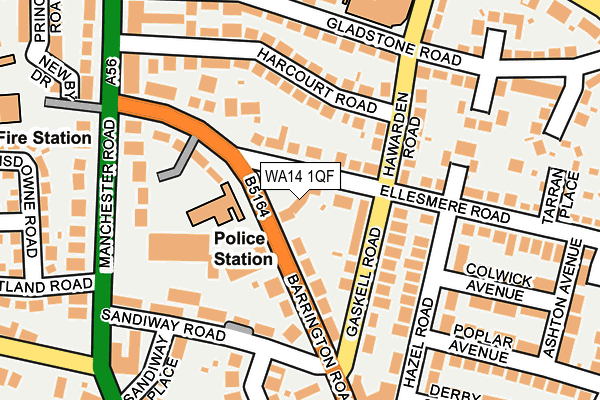 WA14 1QF map - OS OpenMap – Local (Ordnance Survey) WA14 1QF map - OS OpenMap – Local (Ordnance Survey)