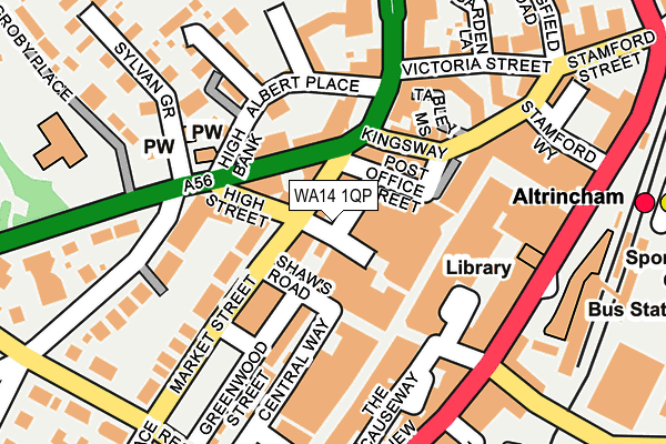 WA14 1QP map - OS OpenMap – Local (Ordnance Survey) WA14 1QP map - OS OpenMap – Local (Ordnance Survey)