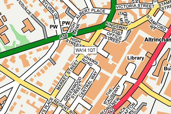 WA14 1QT map - OS OpenMap – Local (Ordnance Survey)