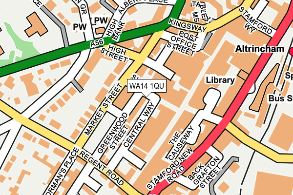 WA14 1QU map - OS OpenMap – Local (Ordnance Survey) WA14 1QU map - OS OpenMap – Local (Ordnance Survey)