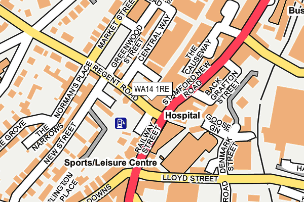 WA14 1RE map - OS OpenMap – Local (Ordnance Survey) WA14 1RE map - OS OpenMap – Local (Ordnance Survey)