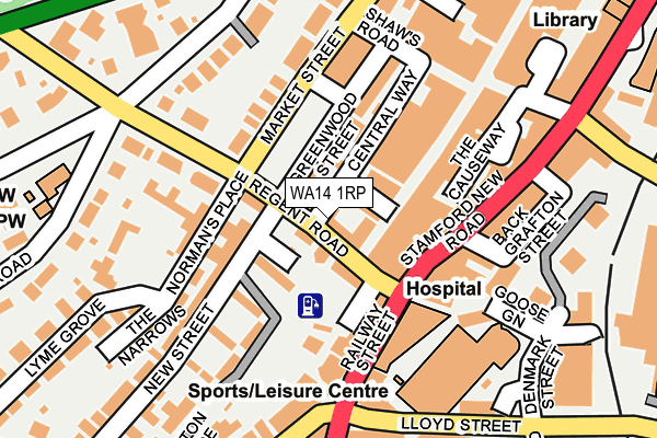 WA14 1RP map - OS OpenMap – Local (Ordnance Survey) WA14 1RP map - OS OpenMap – Local (Ordnance Survey)