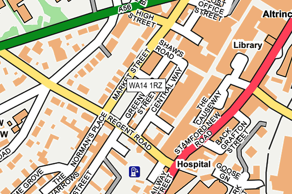 WA14 1RZ map - OS OpenMap – Local (Ordnance Survey) WA14 1RZ map - OS OpenMap – Local (Ordnance Survey)