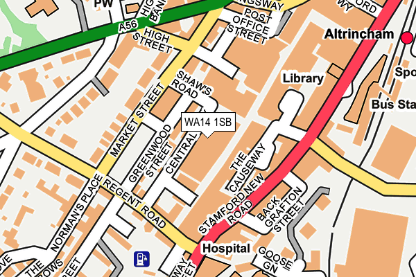 WA14 1SB map - OS OpenMap – Local (Ordnance Survey) WA14 1SB map - OS OpenMap – Local (Ordnance Survey)