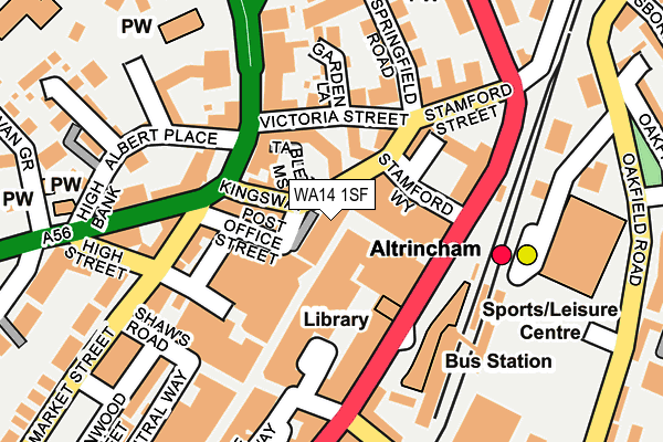 WA14 1SF map - OS OpenMap – Local (Ordnance Survey)