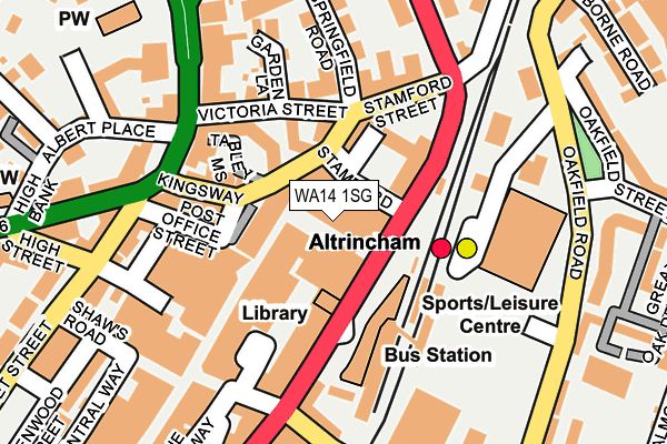WA14 1SG map - OS OpenMap – Local (Ordnance Survey)