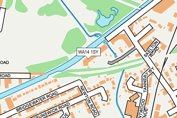 WA14 1SY map - OS OpenMap – Local (Ordnance Survey) WA14 1SY map - OS OpenMap – Local (Ordnance Survey)