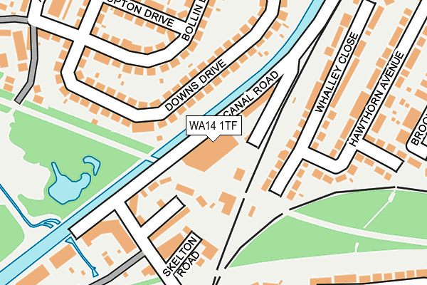 WA14 1TF map - OS OpenMap – Local (Ordnance Survey) WA14 1TF map - OS OpenMap – Local (Ordnance Survey)