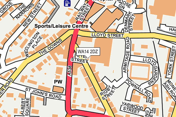 WA14 2DZ map - OS OpenMap – Local (Ordnance Survey) WA14 2DZ map - OS OpenMap – Local (Ordnance Survey)