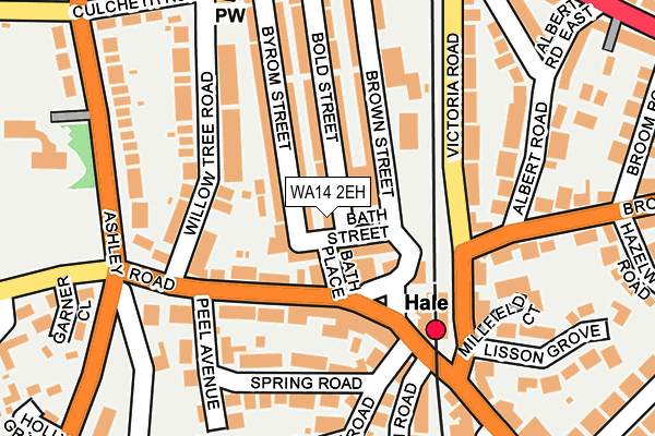 WA14 2EH map - OS OpenMap – Local (Ordnance Survey) WA14 2EH map - OS OpenMap – Local (Ordnance Survey)