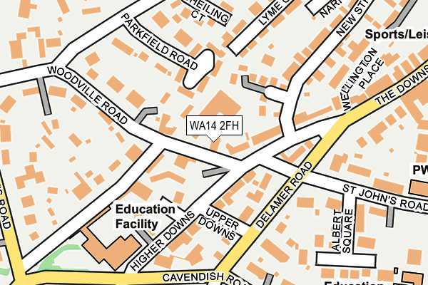 WA14 2FH map - OS OpenMap – Local (Ordnance Survey) WA14 2FH map - OS OpenMap – Local (Ordnance Survey)