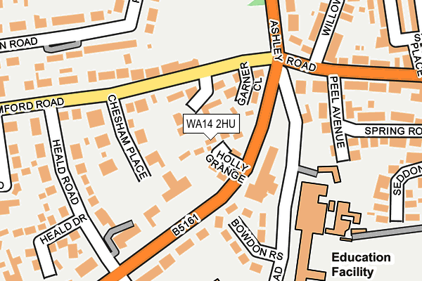 WA14 2HU map - OS OpenMap – Local (Ordnance Survey) WA14 2HU map - OS OpenMap – Local (Ordnance Survey)
