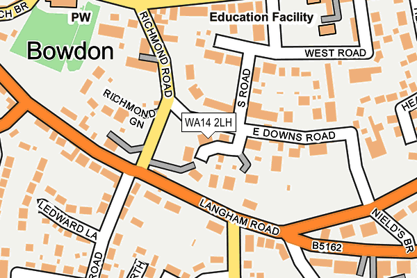WA14 2LH map - OS OpenMap – Local (Ordnance Survey) WA14 2LH map - OS OpenMap – Local (Ordnance Survey)