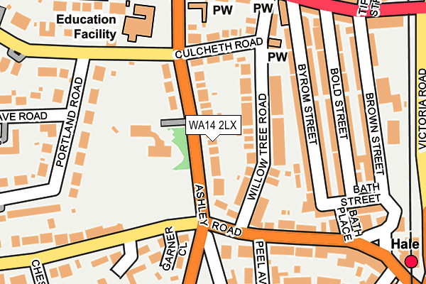 WA14 2LX map - OS OpenMap – Local (Ordnance Survey) WA14 2LX map - OS OpenMap – Local (Ordnance Survey)