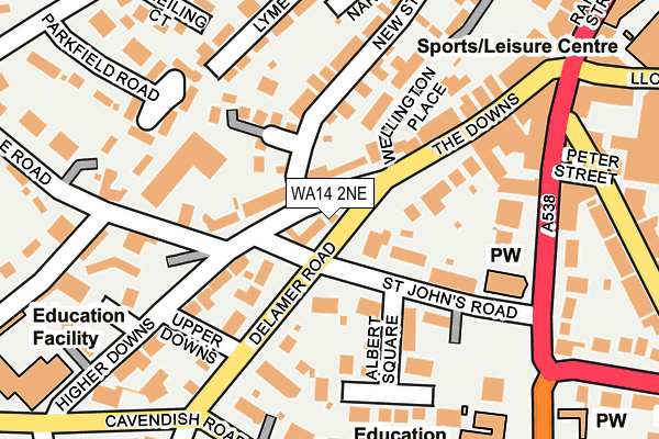 WA14 2NE map - OS OpenMap – Local (Ordnance Survey) WA14 2NE map - OS OpenMap – Local (Ordnance Survey)