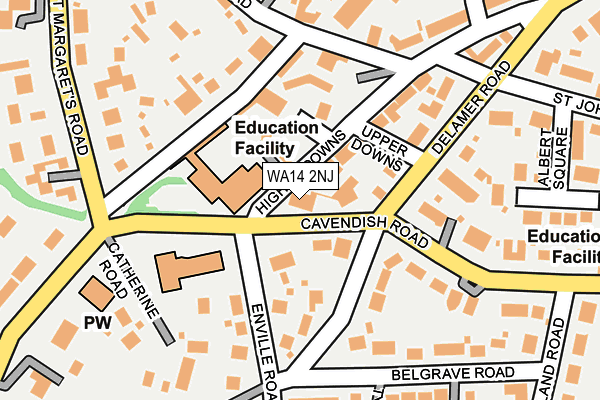 WA14 2NJ map - OS OpenMap – Local (Ordnance Survey) WA14 2NJ map - OS OpenMap – Local (Ordnance Survey)