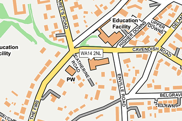 WA14 2NL map - OS OpenMap – Local (Ordnance Survey) WA14 2NL map - OS OpenMap – Local (Ordnance Survey)