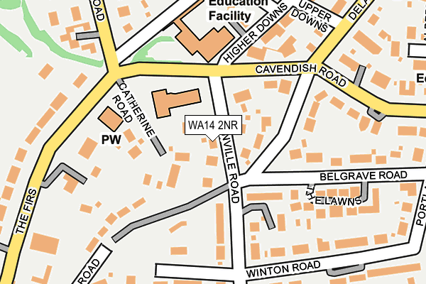 WA14 2NR map - OS OpenMap – Local (Ordnance Survey) WA14 2NR map - OS OpenMap – Local (Ordnance Survey)