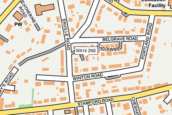 WA14 2NS map - OS OpenMap – Local (Ordnance Survey) WA14 2NS map - OS OpenMap – Local (Ordnance Survey)