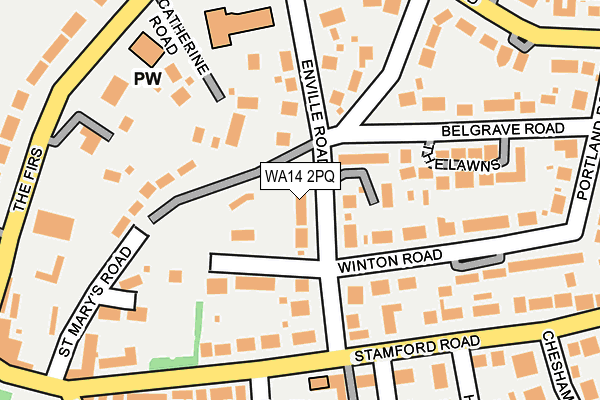 WA14 2PQ map - OS OpenMap – Local (Ordnance Survey) WA14 2PQ map - OS OpenMap – Local (Ordnance Survey)