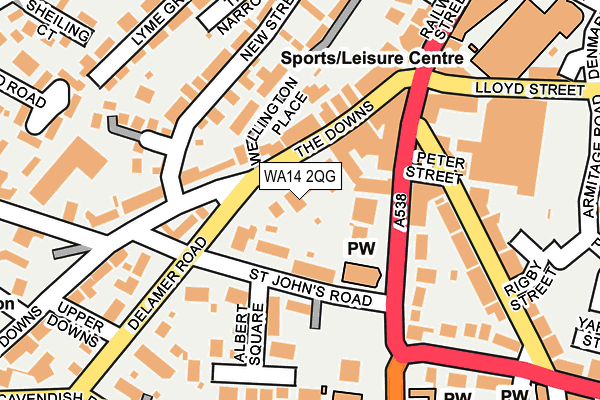 WA14 2QG map - OS OpenMap – Local (Ordnance Survey) WA14 2QG map - OS OpenMap – Local (Ordnance Survey)