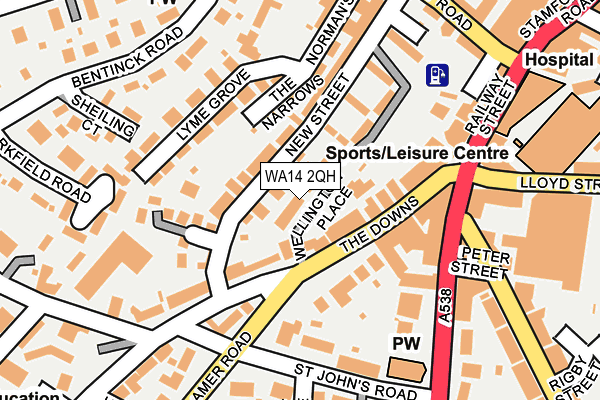 WA14 2QH map - OS OpenMap – Local (Ordnance Survey) WA14 2QH map - OS OpenMap – Local (Ordnance Survey)