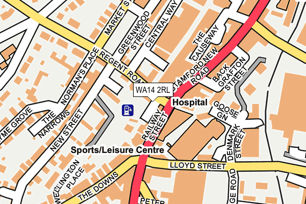 WA14 2RL map - OS OpenMap – Local (Ordnance Survey) WA14 2RL map - OS OpenMap – Local (Ordnance Survey)