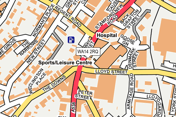 WA14 2RQ map - OS OpenMap – Local (Ordnance Survey) WA14 2RQ map - OS OpenMap – Local (Ordnance Survey)