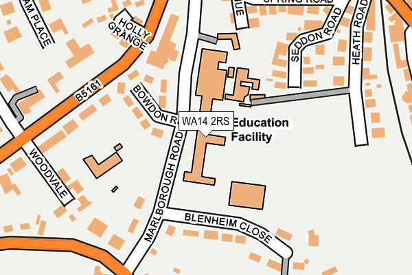 WA14 2RS map - OS OpenMap – Local (Ordnance Survey)