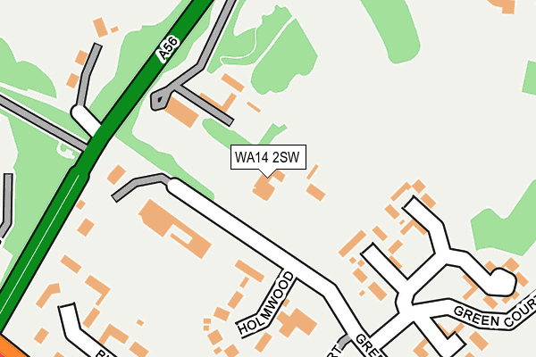 WA14 2SW map - OS OpenMap – Local (Ordnance Survey) WA14 2SW map - OS OpenMap – Local (Ordnance Survey)