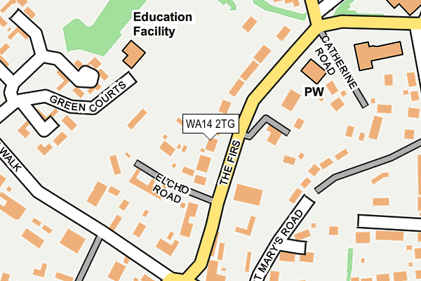 WA14 2TG map - OS OpenMap – Local (Ordnance Survey) WA14 2TG map - OS OpenMap – Local (Ordnance Survey)