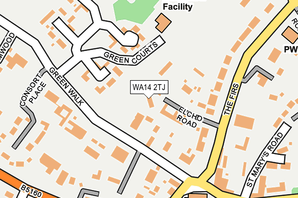WA14 2TJ map - OS OpenMap – Local (Ordnance Survey) WA14 2TJ map - OS OpenMap – Local (Ordnance Survey)