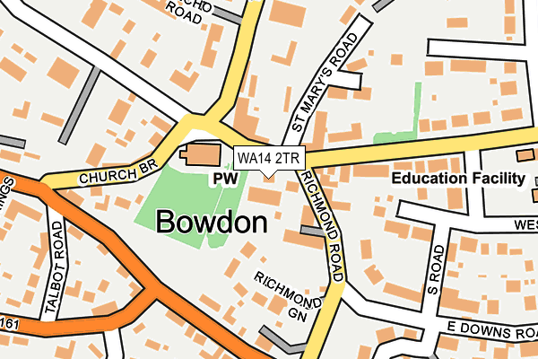 WA14 2TR map - OS OpenMap – Local (Ordnance Survey) WA14 2TR map - OS OpenMap – Local (Ordnance Survey)
