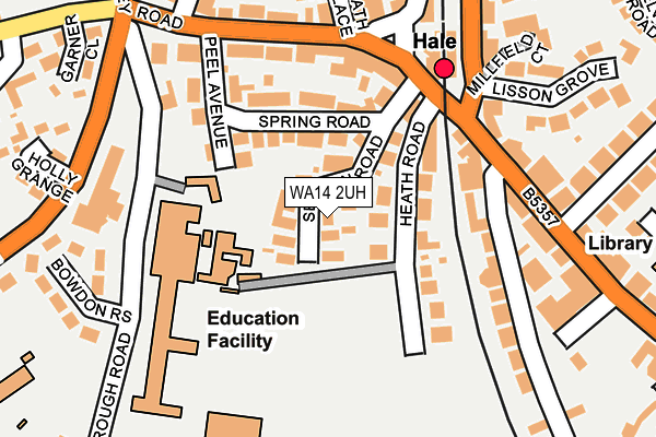 WA14 2UH map - OS OpenMap – Local (Ordnance Survey) WA14 2UH map - OS OpenMap – Local (Ordnance Survey)