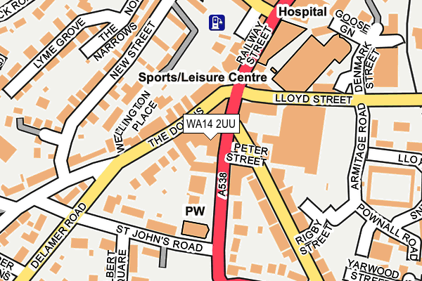WA14 2UU map - OS OpenMap – Local (Ordnance Survey) WA14 2UU map - OS OpenMap – Local (Ordnance Survey)