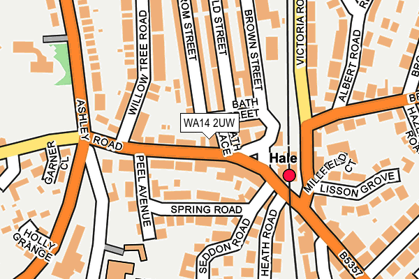 WA14 2UW map - OS OpenMap – Local (Ordnance Survey) WA14 2UW map - OS OpenMap – Local (Ordnance Survey)