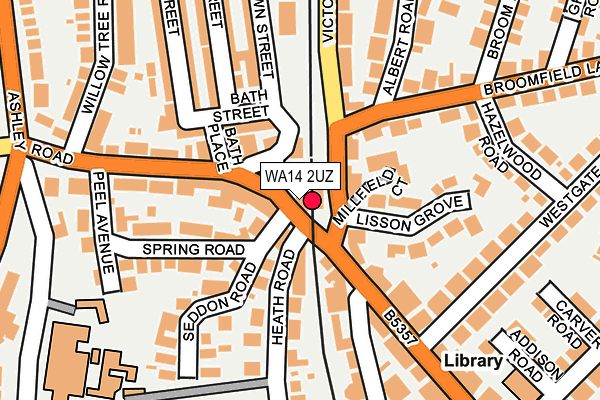 WA14 2UZ map - OS OpenMap – Local (Ordnance Survey) WA14 2UZ map - OS OpenMap – Local (Ordnance Survey)