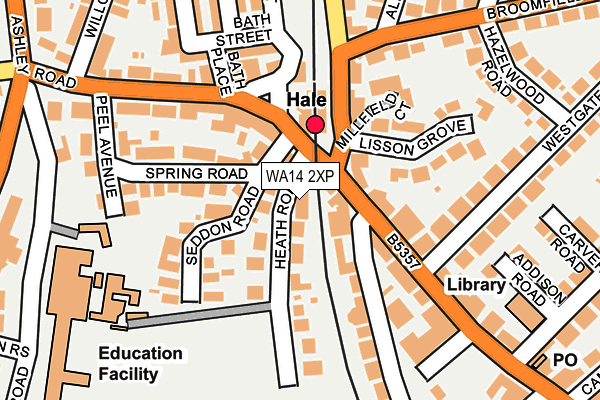WA14 2XP map - OS OpenMap – Local (Ordnance Survey) WA14 2XP map - OS OpenMap – Local (Ordnance Survey)