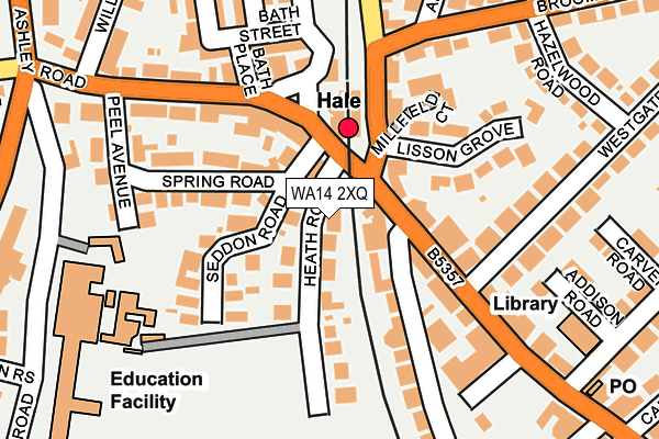 WA14 2XQ map - OS OpenMap – Local (Ordnance Survey) WA14 2XQ map - OS OpenMap – Local (Ordnance Survey)