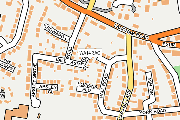 WA14 3AG map - OS OpenMap – Local (Ordnance Survey) WA14 3AG map - OS OpenMap – Local (Ordnance Survey)