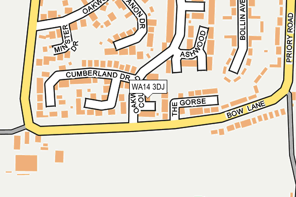 WA14 3DJ map - OS OpenMap – Local (Ordnance Survey) WA14 3DJ map - OS OpenMap – Local (Ordnance Survey)