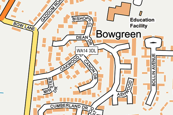 WA14 3DL map - OS OpenMap – Local (Ordnance Survey) WA14 3DL map - OS OpenMap – Local (Ordnance Survey)